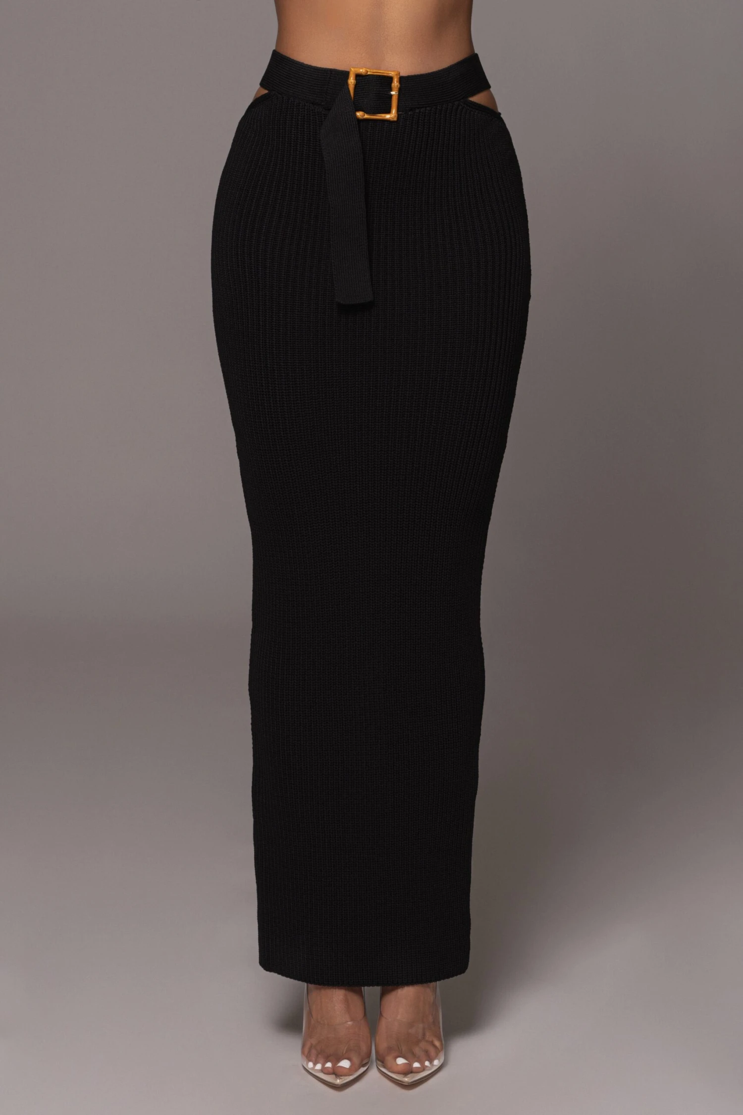 Black Nikole Ribbed Skirt Set 6 Black Nikole Ribbed Skirt Set - Image 6
