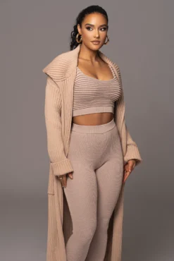 Tan Carmela Rib Knit Cardigan -Trendify Store PRODUCT JAN192023 VDAY 64