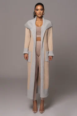 Sand Carmela Rib Knit Cardigan