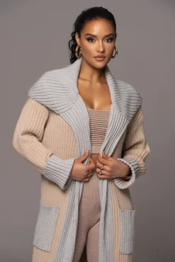 Sand Carmela Rib Knit Cardigan -Trendify Store PRODUCT JAN192023 VDAY 80