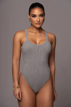 Heather Grey Akito Ribbed Bodysuit