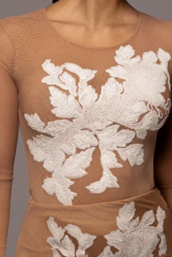 White Charmed Embroidered Mesh Bodysuit -Trendify Store PRODUCT JAN52023 VDAY 138