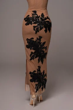 Black Edena Embroidered Midi Skirt -Trendify Store PRODUCT JAN52023 VDAY 148