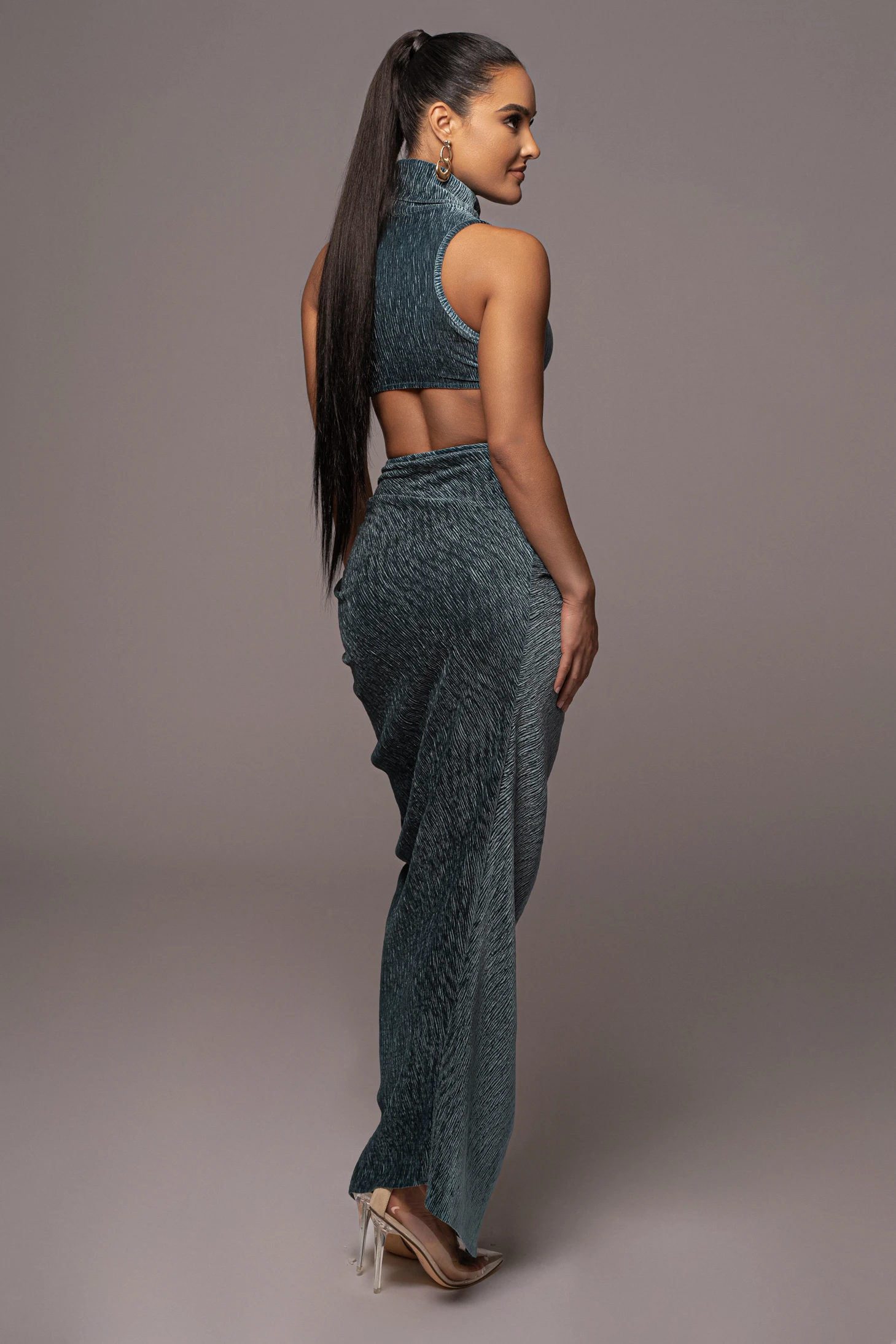 Teal Chosen One Velvet Skirt Set 20 Teal Chosen One Velvet Skirt Set - Image 20