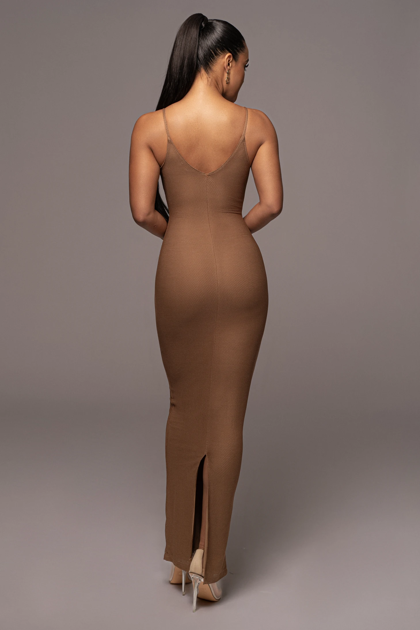 Tan Elba Knit Maxi Dress 6 Tan Elba Knit Maxi Dress - Image 6
