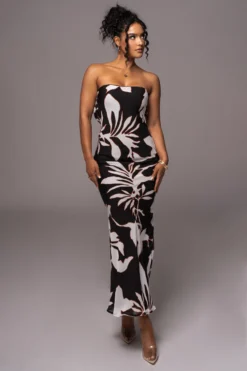 Ivory Floral Break Free Strapless Maxi Dress