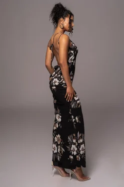 Grey Floral Treasure One Shoulder Dress -Trendify Store PRODUCT JUL112023 CHIFFON 40 scaled