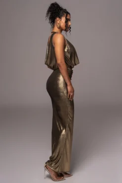 Gold Highlights Cowl Neck Maxi Dress -Trendify Store PRODUCT JUL112023 CHIFFON 84 scaled