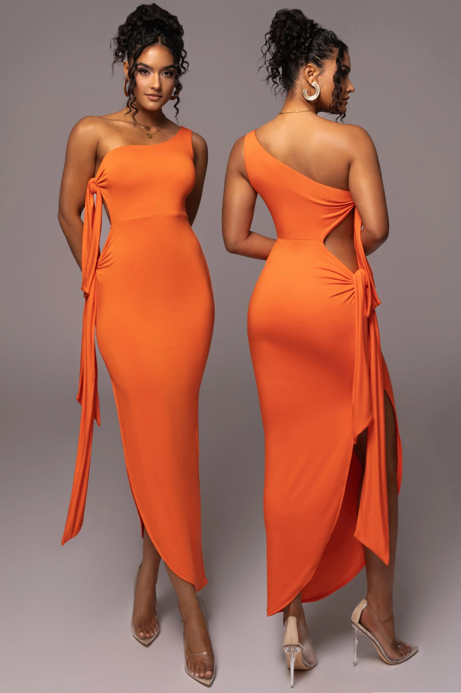 Tangerine Out Of Mind One Shoulder Dress 1 Tangerine Out Of Mind One Shoulder Dress