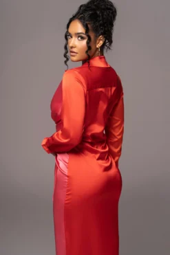 Pink Color Block Satin Midi Dress -Trendify Store PRODUCT JUL112023 NEWARRIVALS 147 scaled