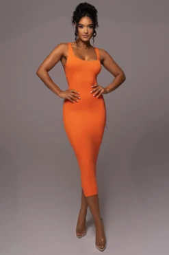 Tangerine Late Nights Midi Dress -Trendify Store PRODUCT JUL112023 NEWARRIVALS 20 scaled