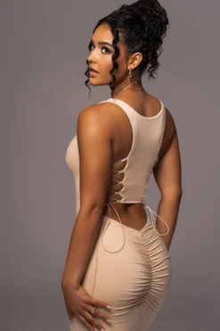 Tan Late Nights Midi Dress -Trendify Store PRODUCT JUL112023 NEWARRIVALS 37 scaled