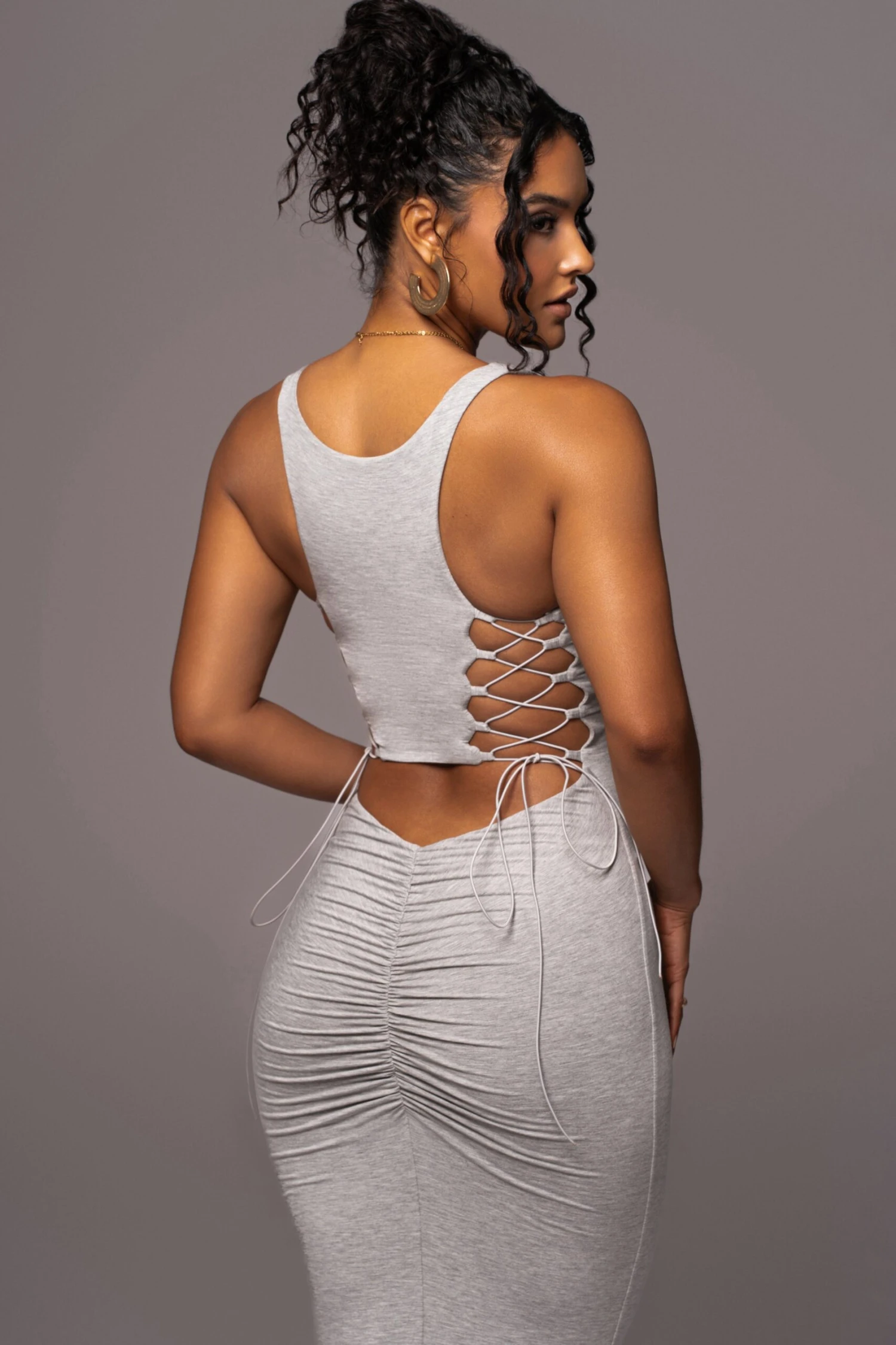 Grey Late Nights Midi Dress 9 Grey Late Nights Midi Dress - Image 9