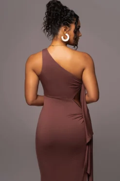 Chocolate Out Of Mind One Shoulder Dress -Trendify Store PRODUCT JUL112023 NEWARRIVALS 95 scaled