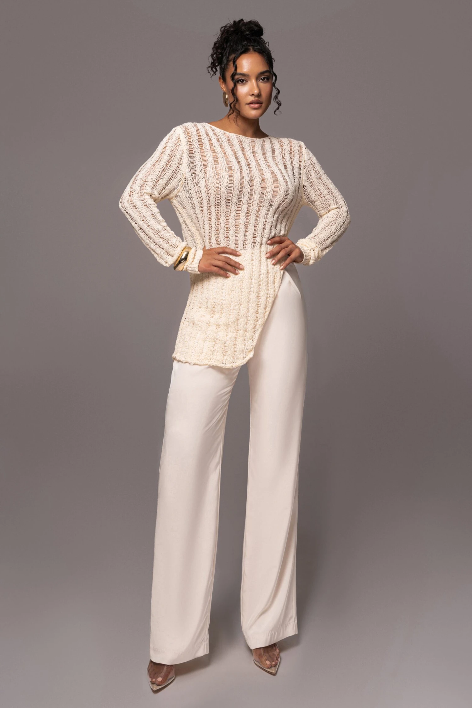 Cream Natalya Rib Knit Top 6 Cream Natalya Rib Knit Top - Image 6