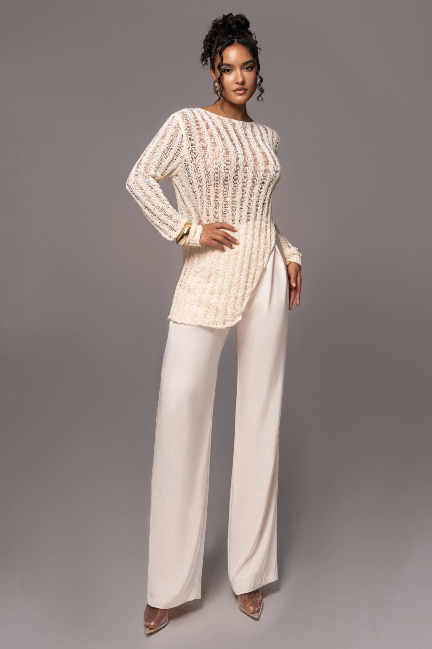 Cream Natalya Rib Knit Top 5 Cream Natalya Rib Knit Top - Image 5