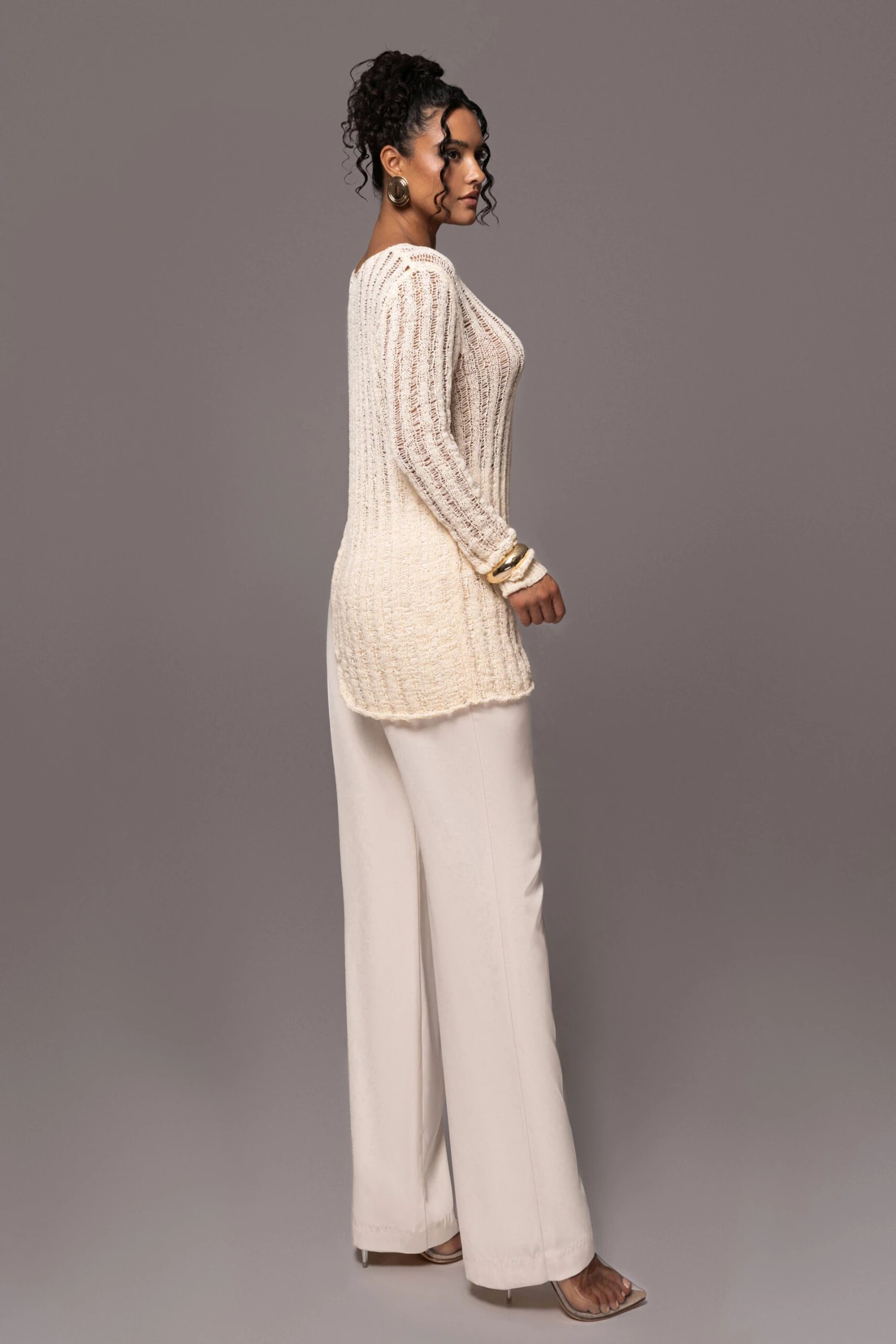 Cream Natalya Rib Knit Top 9 Cream Natalya Rib Knit Top - Image 9