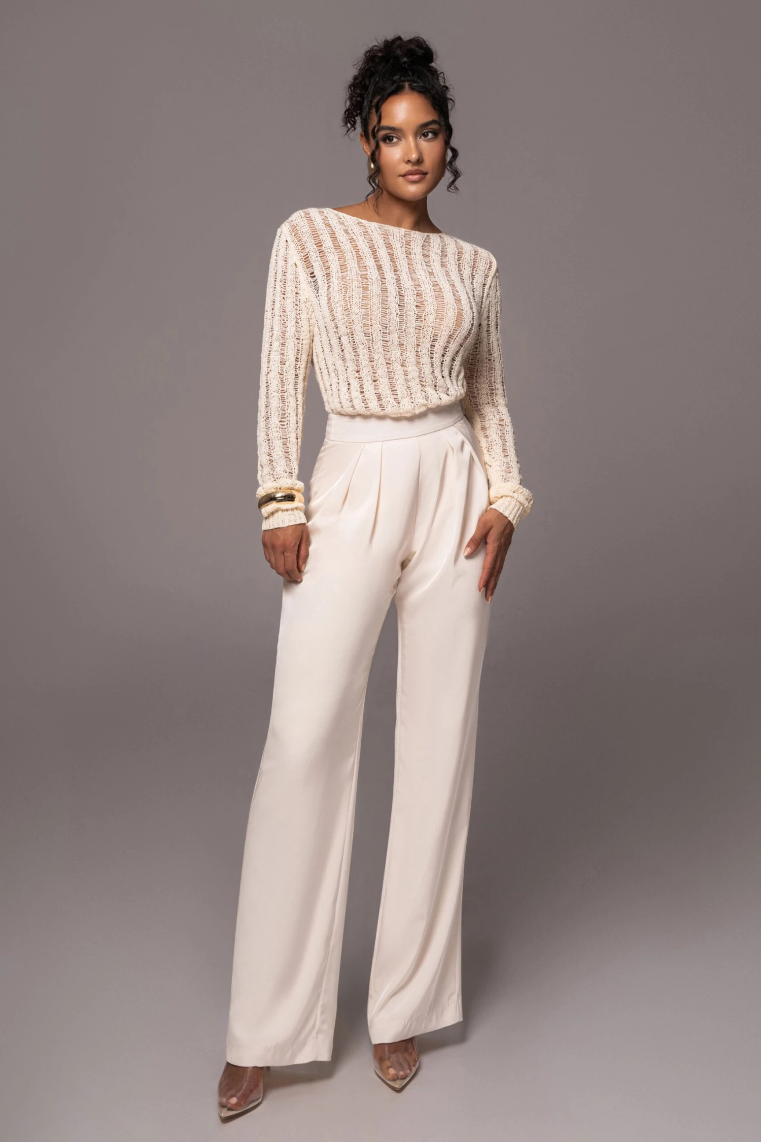Cream Natalya Rib Knit Top 3 Cream Natalya Rib Knit Top - Image 3