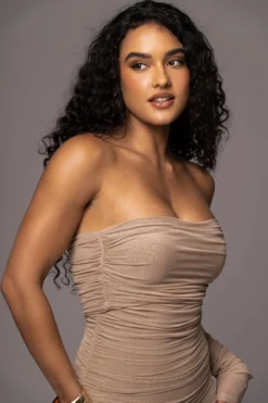 Tan Denise Ruched Dress 13 Tan Denise Ruched Dress -Trendify Store PRODUCT JUL192023 NEWRESHOOTS 110 scaled