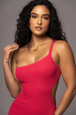 Fuchsia Ruth One Shoulder Dress -Trendify Store PRODUCT JUL192023 NEWRESHOOTS 8 scaled