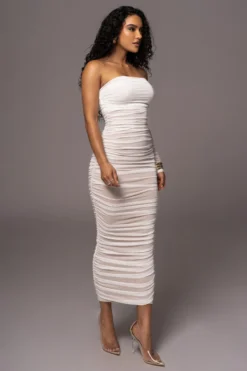 White Denise Ruched Dress 15 White Denise Ruched Dress -Trendify Store PRODUCT JUL192023 NEWRESHOOTS 82 scaled