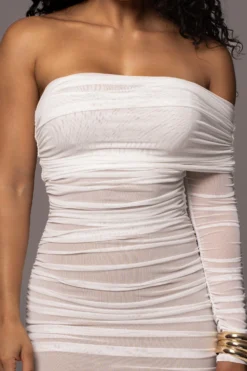 White Denise Ruched Dress 16 White Denise Ruched Dress -Trendify Store PRODUCT JUL192023 NEWRESHOOTS 89 scaled