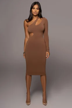 Pecan By My Side Cutout Dress