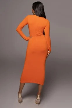Jluxbasix Orange Modern Lovers Midi Dress 20 Jluxbasix Orange Modern Lovers Midi Dress -Trendify Store PRODUCT JUL222022 BASIX 101