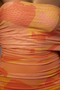 Orange Capri Ruched Dress -Trendify Store PRODUCT JUL262023 ASAP 33 scaled