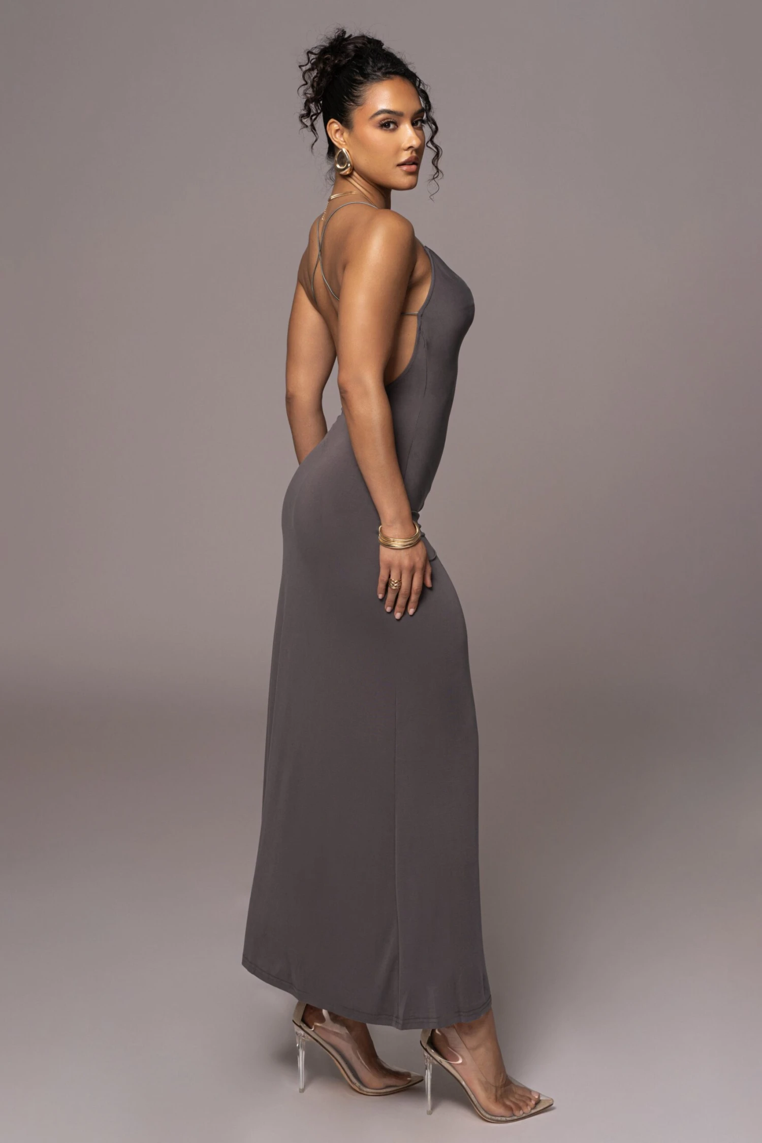 Grey Daniela Cowl Maxi Dress 7 Grey Daniela Cowl Maxi Dress - Image 7