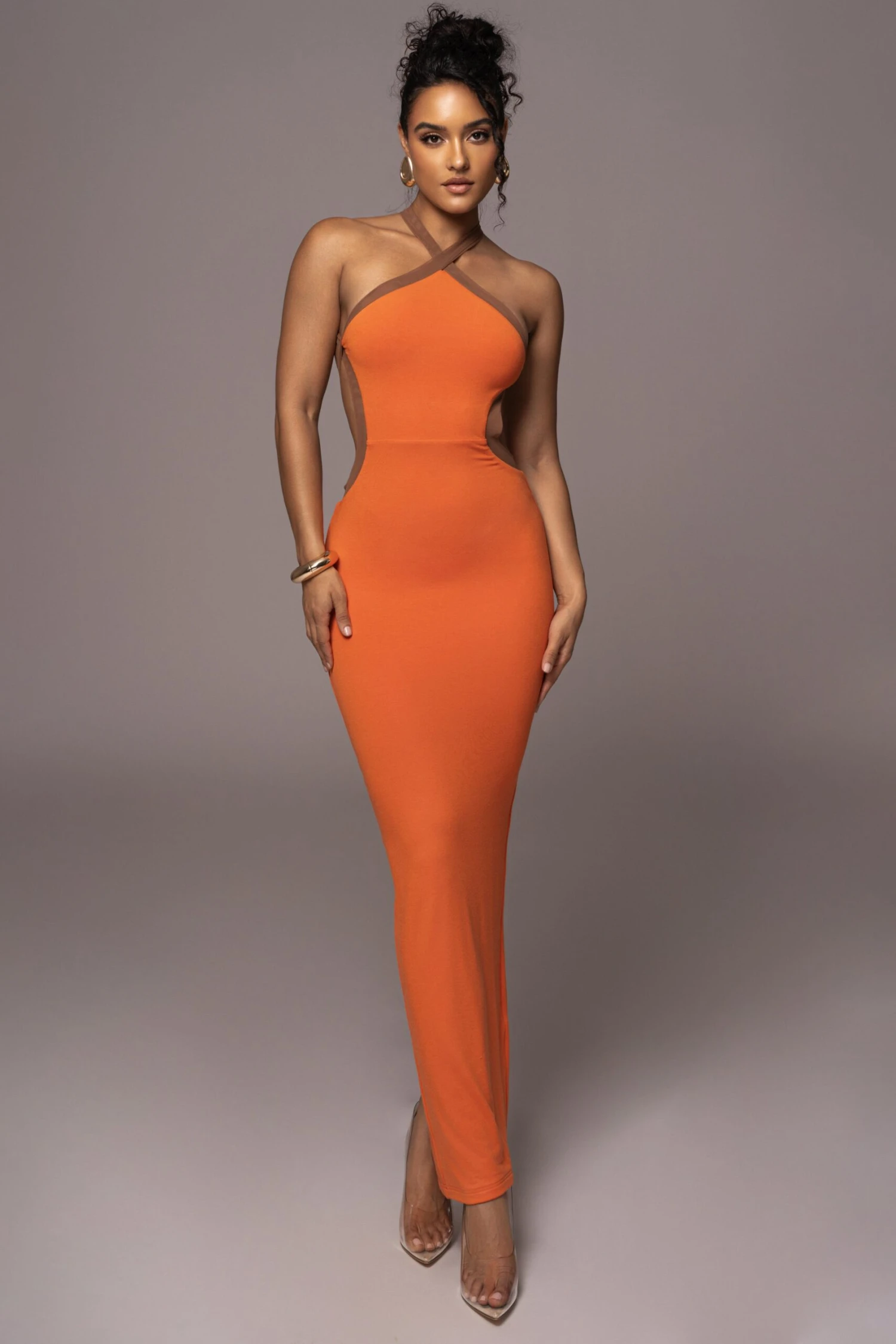 Orange Nights In Milan Maxi Dress 1 Orange Nights In Milan Maxi Dress