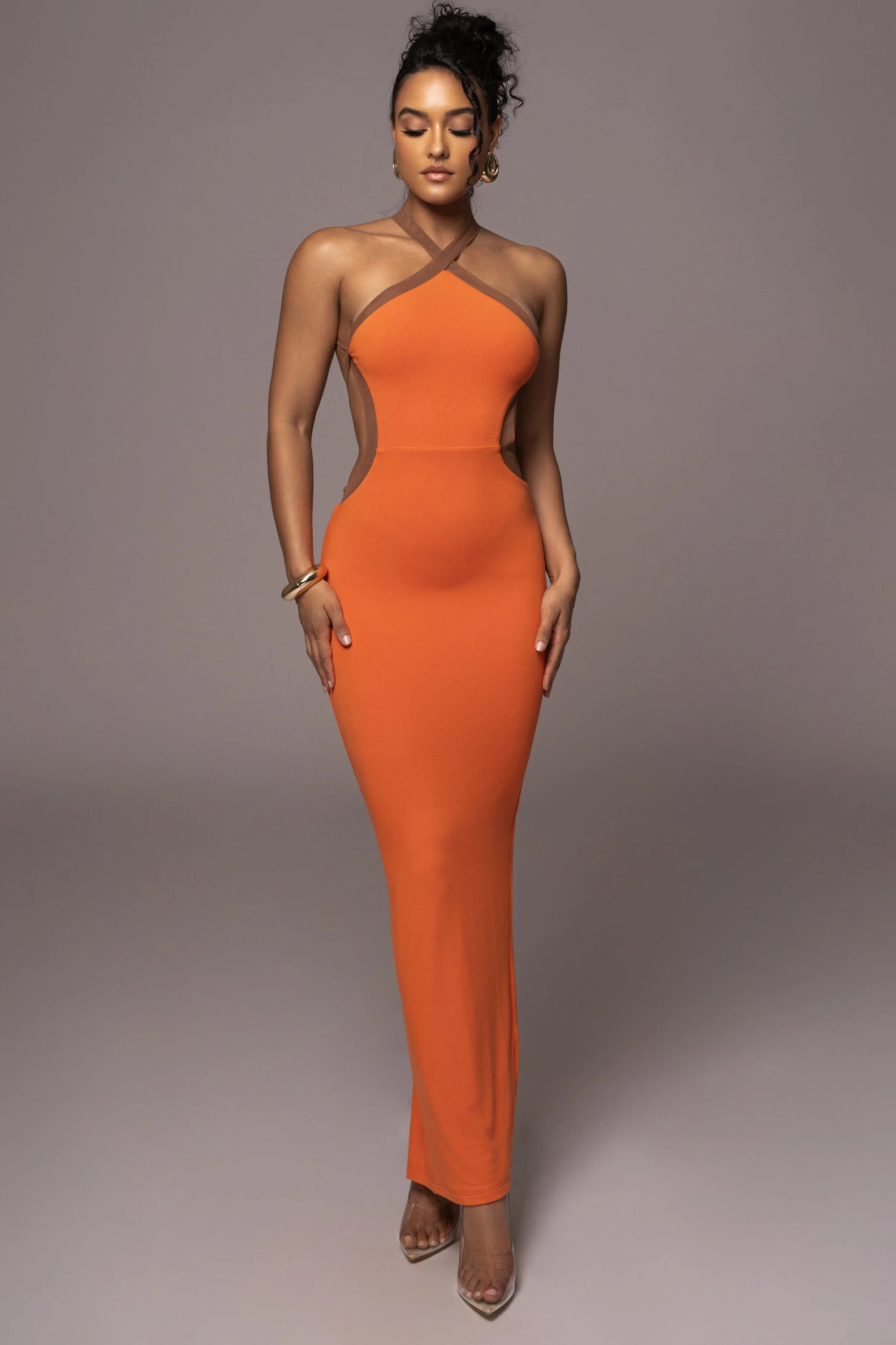 Orange Nights In Milan Maxi Dress 3 Orange Nights In Milan Maxi Dress - Image 3