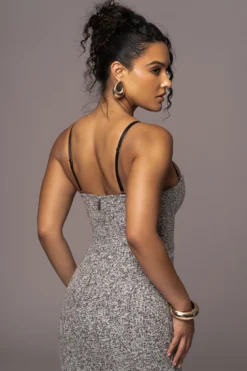 Lt. Grey Royal Tweed Midi Dress -Trendify Store PRODUCT JUL262023 AUGDROP12 154 scaled