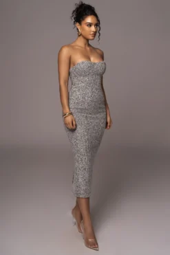 Lt. Grey Royal Tweed Midi Dress -Trendify Store PRODUCT JUL262023 AUGDROP12 162 scaled