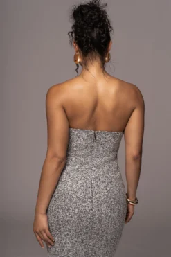 Lt. Grey Royal Tweed Midi Dress -Trendify Store PRODUCT JUL262023 AUGDROP12 163 scaled