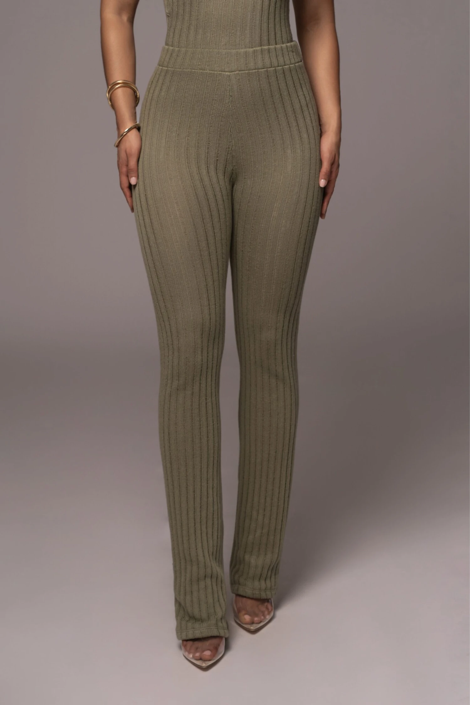 Olive Better Together Ribbed Pants 2 Olive Better Together Ribbed Pants - Image 2