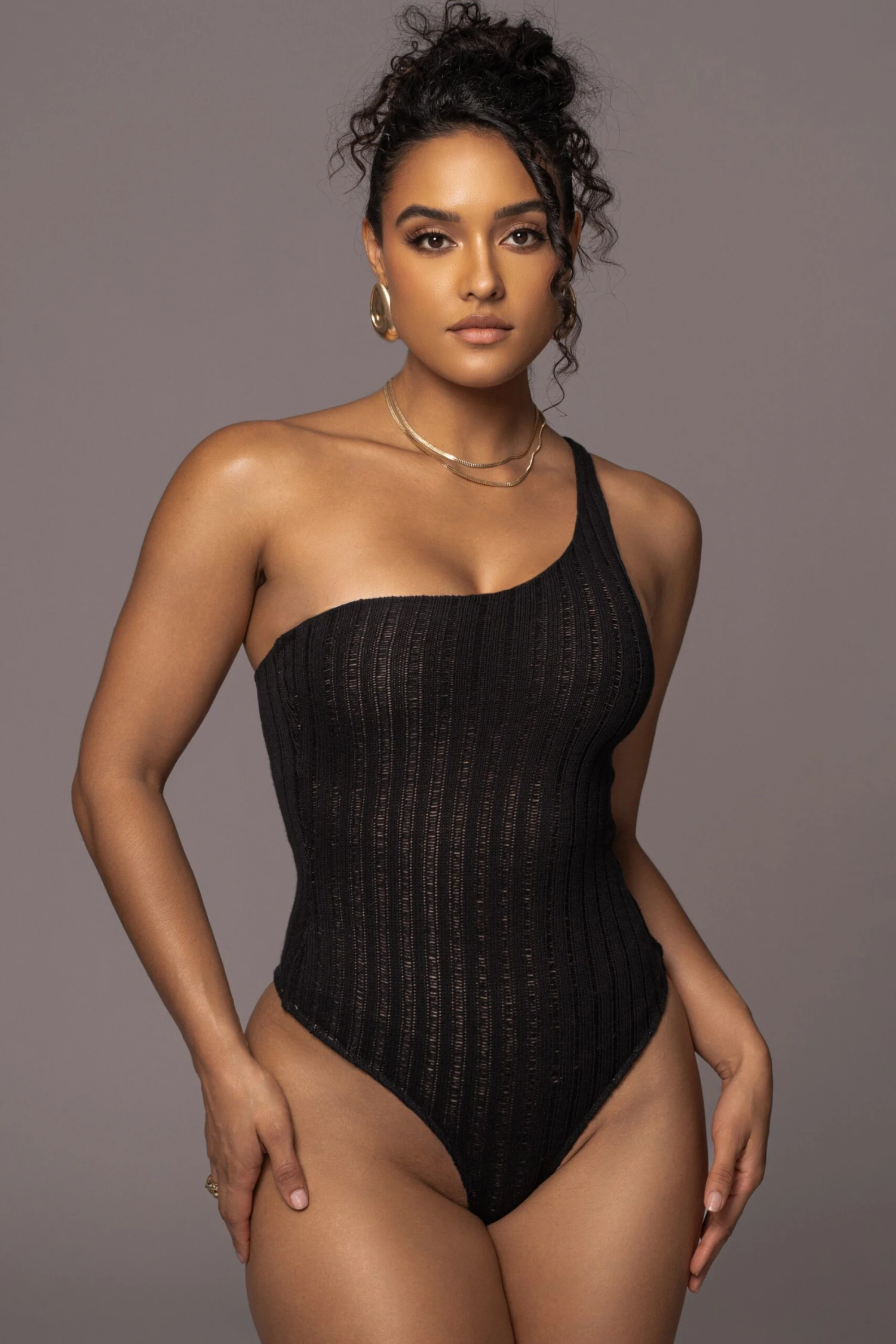 Black Malibu Nights One Shoulder Bodysuit 5 Black Malibu Nights One Shoulder Bodysuit - Image 5