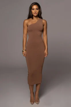 Pecan Meara One Shoulder Dress 15 Pecan Meara One Shoulder Dress -Trendify Store PRODUCT JUL282022 BASIX 208
