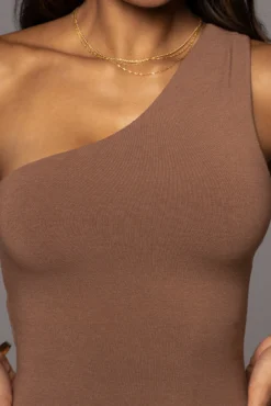 Pecan Meara One Shoulder Dress 20 Pecan Meara One Shoulder Dress -Trendify Store PRODUCT JUL282022 BASIX 214