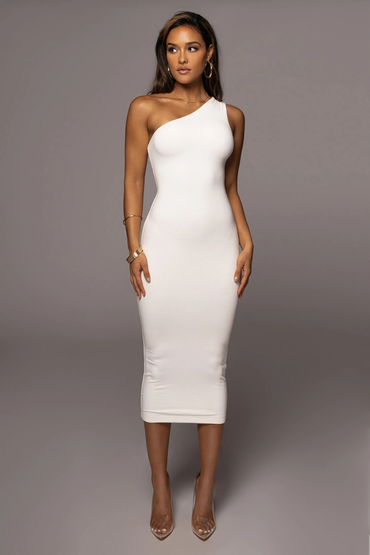 Ivory Meara One Shoulder Dress 2 Ivory Meara One Shoulder Dress - Image 2