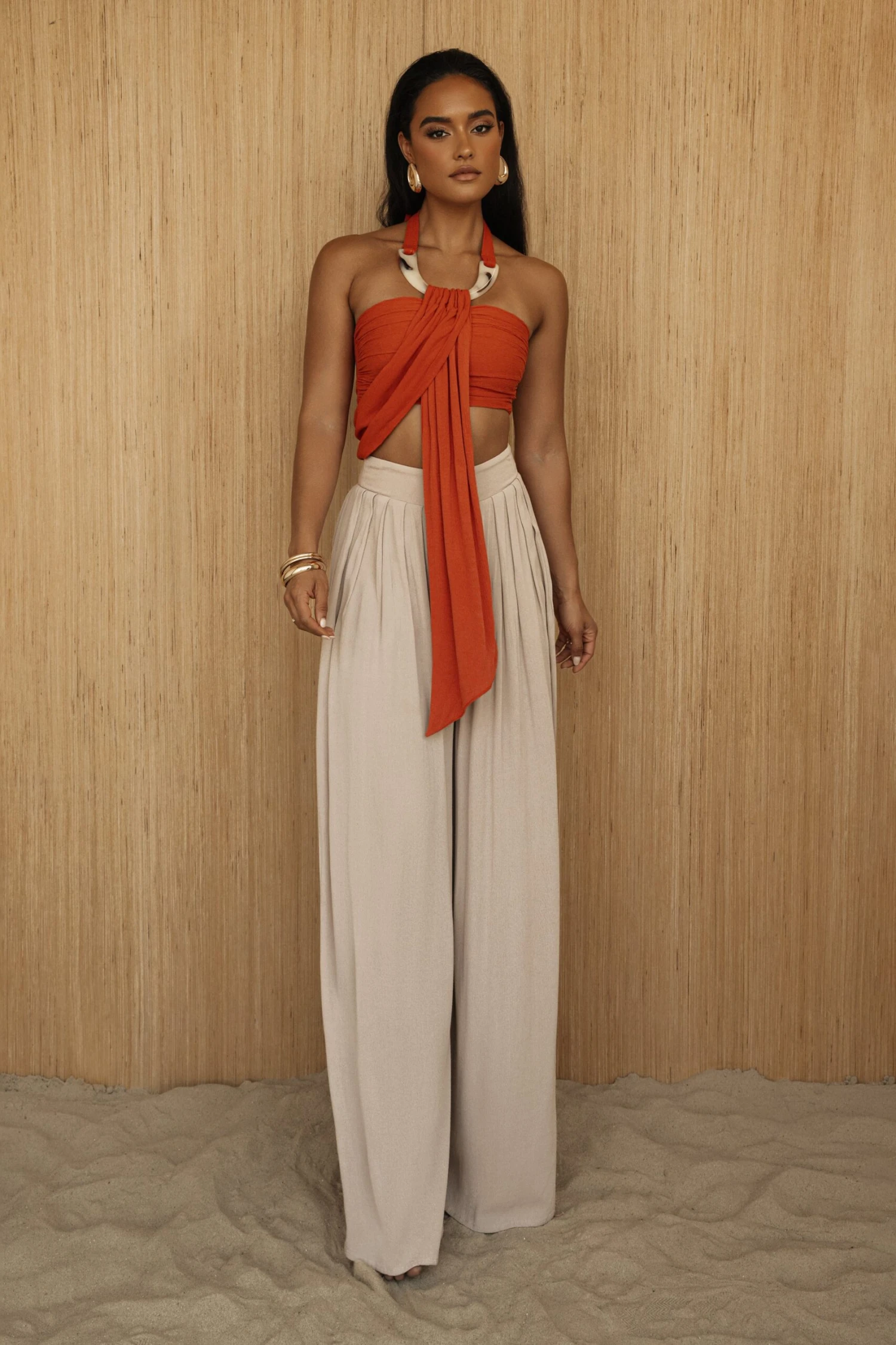 Rust TAKE A SEAT HALTER TOP 2 Rust TAKE A SEAT HALTER TOP - Image 2