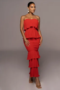 Red Casa Blanca Ruffle Dress -Trendify Store PRODUCT JUN22022 SUMMER3 116