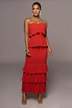 Red Casa Blanca Ruffle Dress -Trendify Store PRODUCT JUN22022 SUMMER3 117