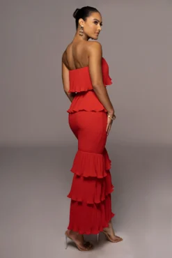 Red Casa Blanca Ruffle Dress -Trendify Store PRODUCT JUN22022 SUMMER3 118