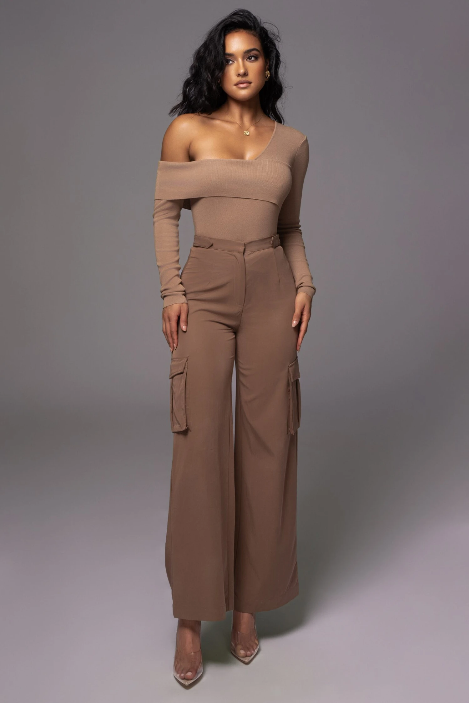 Beige Eve Off The Shoulder Top 2 Beige Eve Off The Shoulder Top - Image 2