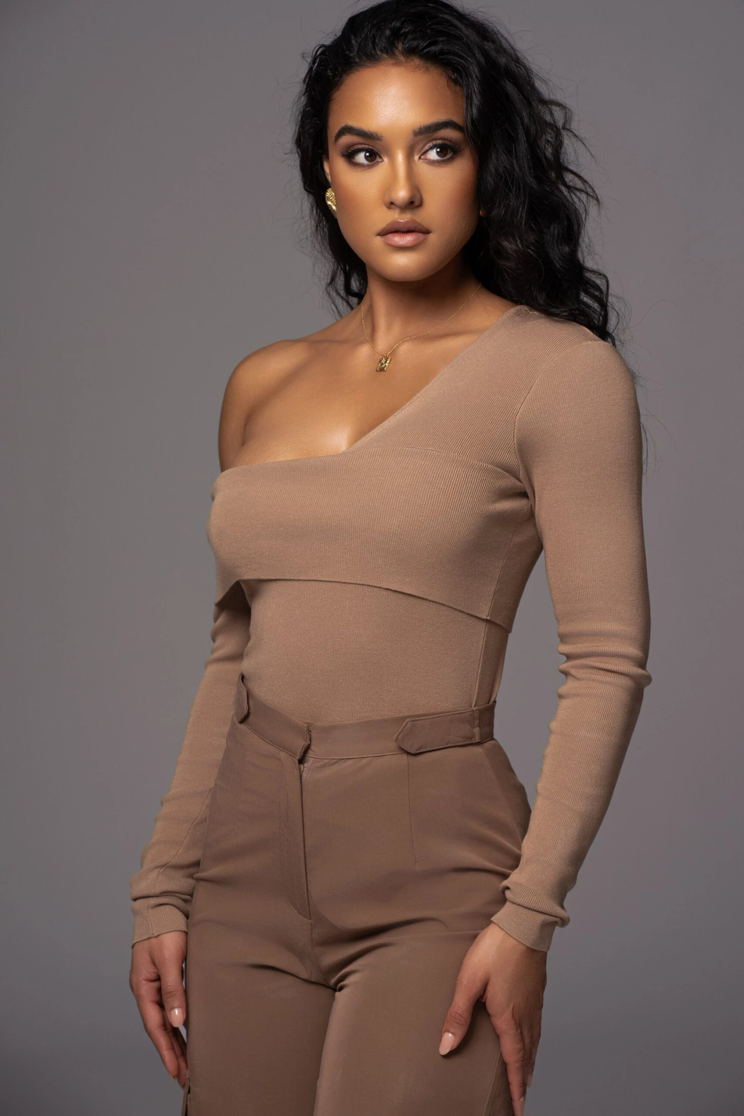 Beige Eve Off The Shoulder Top 3 Beige Eve Off The Shoulder Top - Image 3