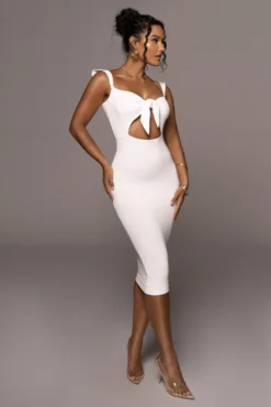 Ivory Unica Front Tie Dress -Trendify Store PRODUCT JUNE14 SUMMER2 31