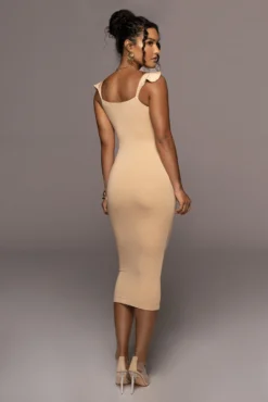 Tan Unica Front Tie Dress -Trendify Store PRODUCT JUNE14 SUMMER2 55