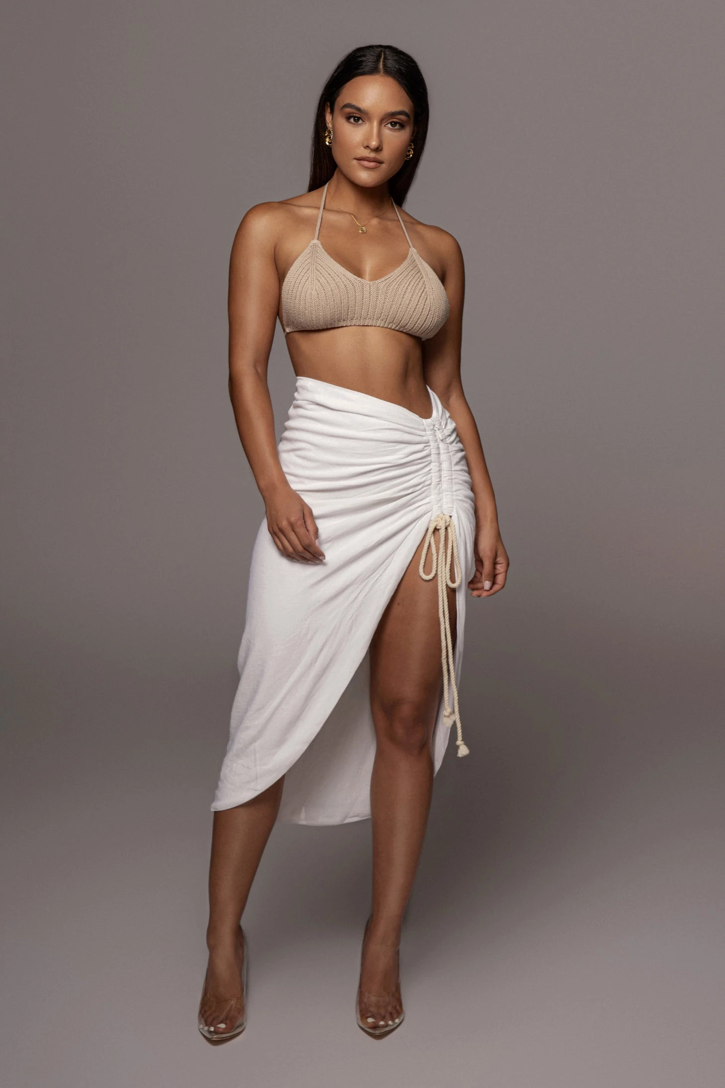 Ivory Spring Ruched Linen Skirt 8 Ivory Spring Ruched Linen Skirt - Image 8