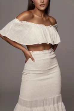 White Sienna Ruffled Skirt Set -Trendify Store PRODUCT JUNE32021 75